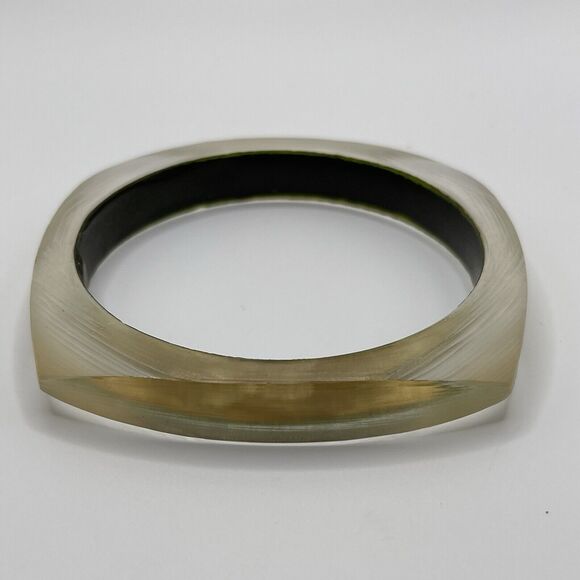 Alexis Bittar Clear‎ Cream Golden Frosted Lucite Bracelet Lot of 5 Quiet Luxury - Picture 10 of 16